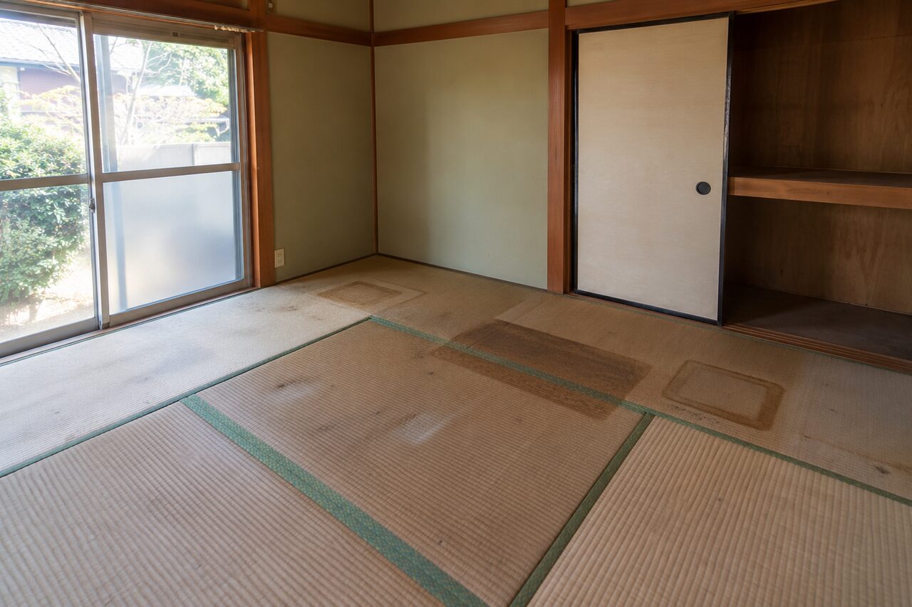 家財を整理した後の和室