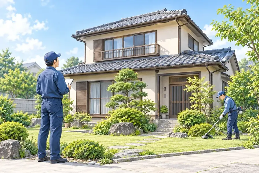空き家の定期巡回＋草刈り・清掃のイメージ