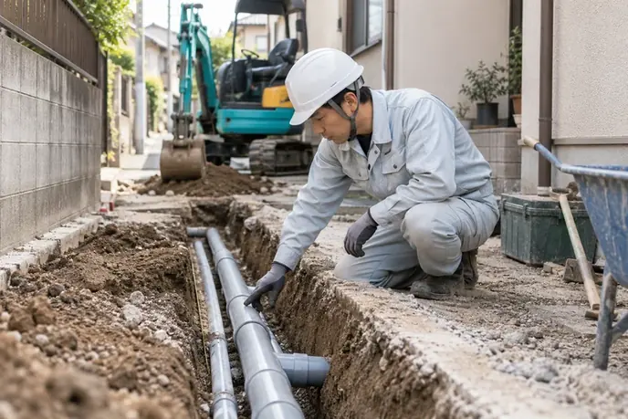 埋設物と車両動線を確認のイメージ